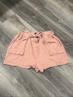 Frye Pink Shorts sz XL Pull on Tie Front Shorts EUC